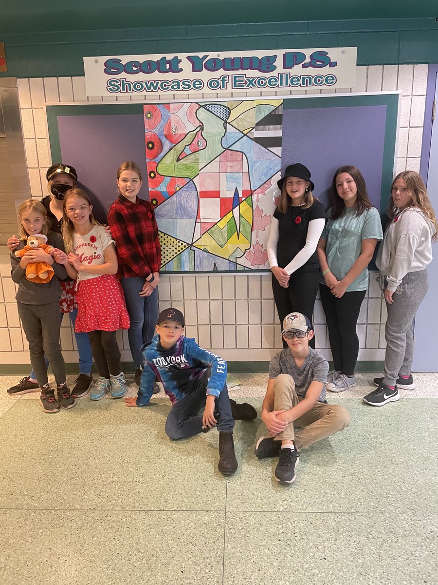 Lest we forget. Amazing art worn by room 204 and 206. ⁦<a href="/TLDSB/">TLDSB</a>⁩ ⁦<a href="/syps_powpack/">Scott Young PS</a>   Scott Young PS remembers
