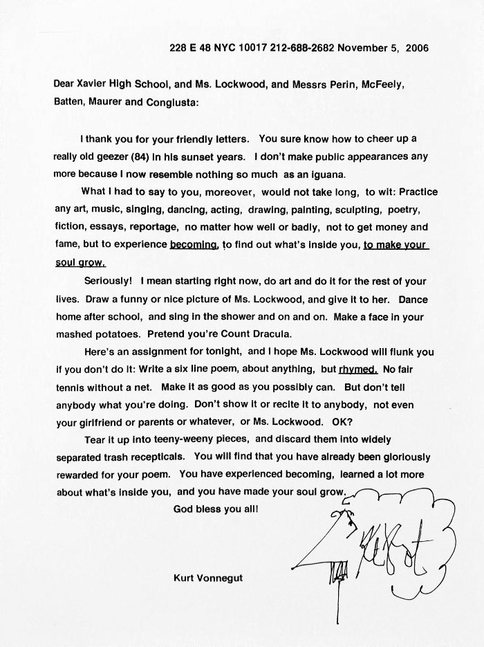 <a href="/NPRinskeep/">Steve Inskeep</a> <a href="/MorningEdition/">Morning Edition</a> <a href="/NPR/">NPR</a> This Vonnegut letter, from right before he passed away.
^ <a href="/AdrienneLaF/">Adrienne LaFrance</a>
