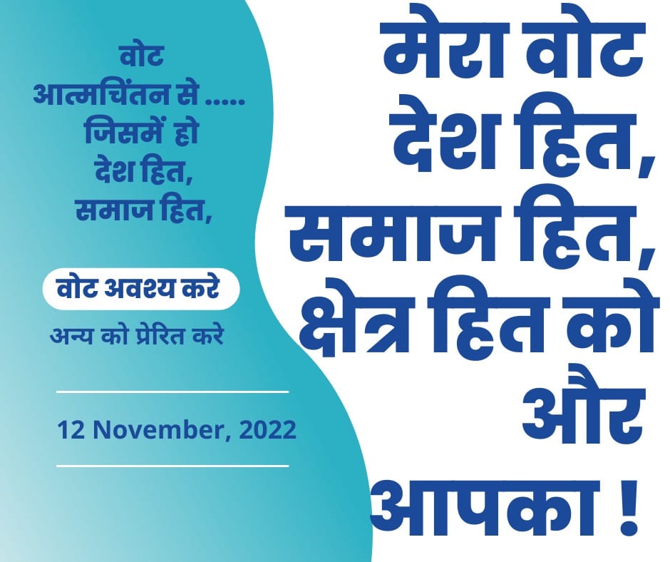 neetushimla's tweet image. वोट आत्मचिंतन से......
जिसमें हो देश हित, समाज हित, क्षेत्रहित !
#HPFirstVotingMust