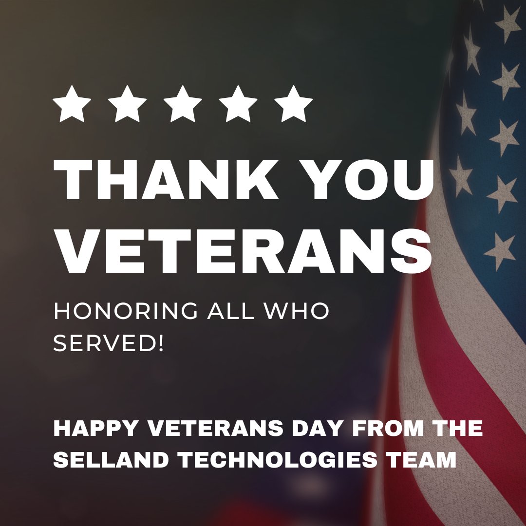 SellandT's tweet photo. “As we express our gratitude, we must never forget that the highest appreciation is not to utter words, but to live by them.” - John F. Kennedy 

Thank you to every Veteran that has served and is still serving! 

#VeteransDay #ThankAVet #SellandTech https://t.co/hl5tYFtMjK