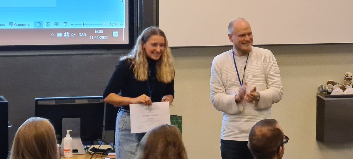 Michael_S_A's tweet image. Huge congratulations to Elisa Jolas that won the student award at the Danish Socity of Biomechanics meeting