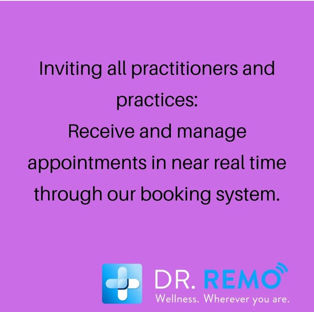 DrRemo can help you to manage appointments!!

All wellness practitioners are welcome to sign up for free @ dr-remo.co.za.

#drremo #online #onlineplatform #appointment #wellness #practitioner #onlinebookingsystem