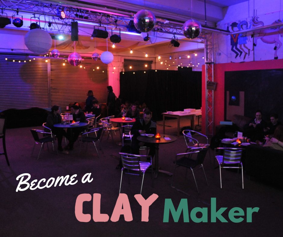 Become a Clay Maker! CLAY Makers is our subscription scheme. Be the first to receive news and directly support the valuable and innovative work of CLAY and the artists we work with. We also have Hot Desks and Studio Space. Find out more: clayleeds.co.uk/claymaker