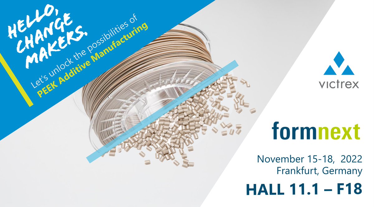 victrexplc's tweet photo. The countdown is on! We're looking forward to meeting you at #Formnext 2022. Talk to our team about #Victrex high-performance polymer solutions for #additivemanufacturing and how they can help address your challenges. To learn more https://t.co/wNgPzj5qYv #LMPAEK  #AM200 https://t.co/84Of4rDgnk