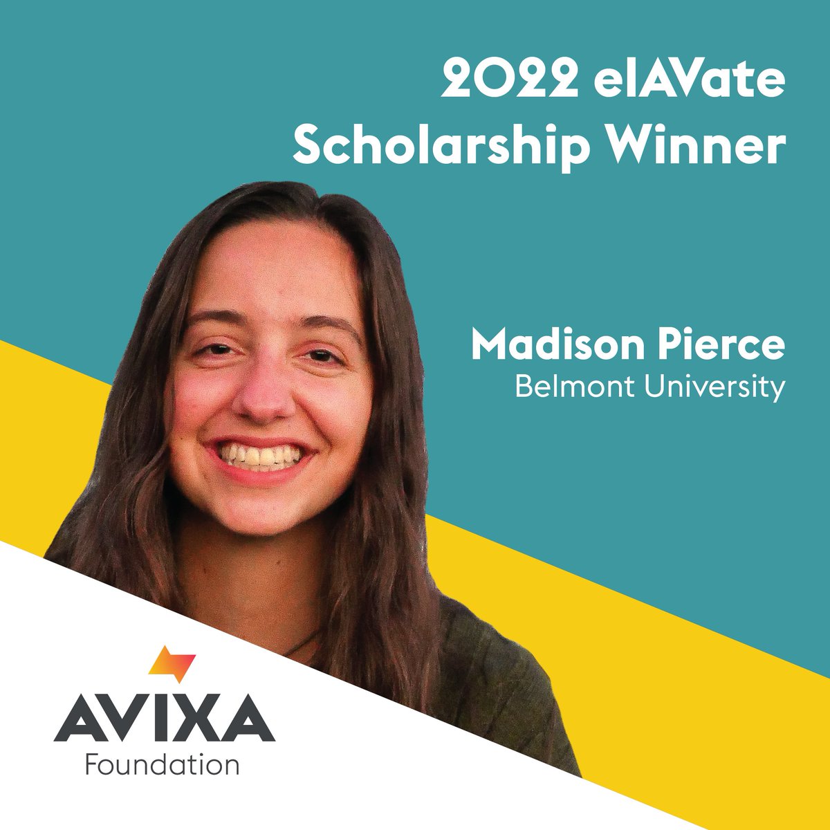 AVIXA's tweet photo. A big huge shoutout to our #AVIXAFoundation winners for both the Michael Vergauen and elAVate scholarships. Let's welcome them to our wonderful #AV community! #AVTweeps #WorkforceDevelopment https://t.co/qoSEZLu9T9 https://t.co/3R4MI492bE