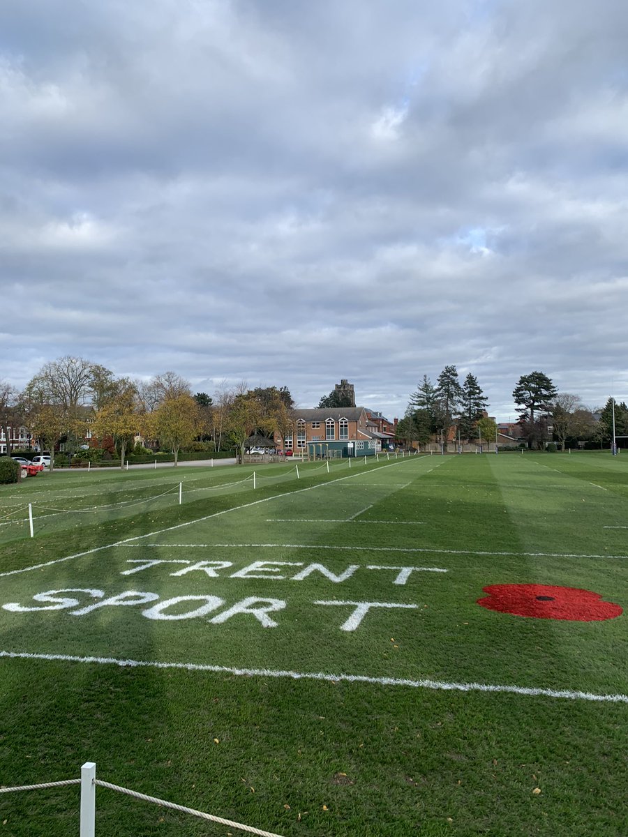trentgrounds1's tweet photo. All prepped ready for @TrentSport 1XV fixture tomorrow, always nice to get the poppy down for Remembrance Day. #LestWeForget #WeWillRememberThem https://t.co/5uCvAdNfz7