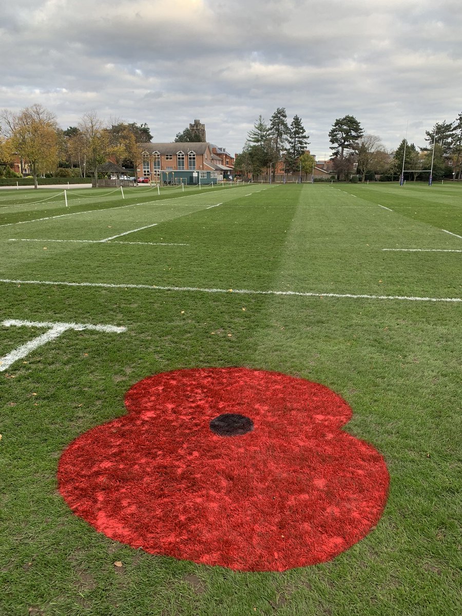 trentgrounds1's tweet photo. All prepped ready for @TrentSport 1XV fixture tomorrow, always nice to get the poppy down for Remembrance Day. #LestWeForget #WeWillRememberThem https://t.co/5uCvAdNfz7
