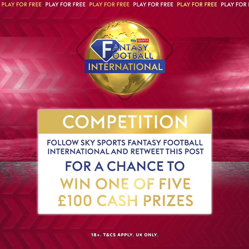 SkyFantasyFooty's tweet photo. 🚨 𝐂𝐨𝐦𝐩𝐞𝐭𝐢𝐭𝐢𝐨𝐧 🚨

For the chance to win one of five £100 cash prizes 💷

▪️ Follow @SkyFantasyFooty 
▪️ RT this post

Five winners will be announced on Monday 21st November 📅

T&amp;Cs apply 🔗