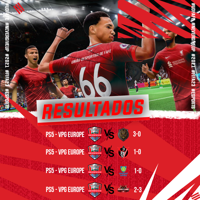 udfafeesports's tweet photo. ⚽️ Confere os resultados da nossa equipa de Fifa Pro Clubs 23 #UDFafeEsports ! 🎮
#udfafe #famíliaguerreira #legião @inforgamespt #cafemaisgeek #hvroleplay #beecreative_pt @CSKALC_ #PS5 #fifa23 #proclubs @VPGItaly @VPGEurope https://t.co/M5QCqqjaaI