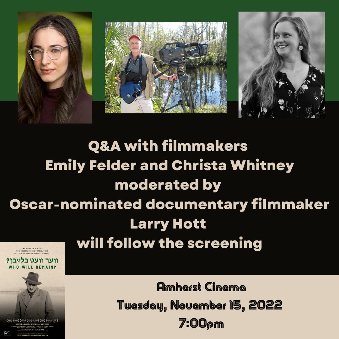WhoWillRemain's tweet photo. @AmherstCinema This screening is extra special for us @5Colleges filmmakers - hear @SubatomicEmily (@UMassAmherst '13) &amp; @yiddishista (@smithcollege '09 + @IsenbergUMass '24) in conversation with Oscar-nominated @LarryHott after the screening! #femalefilmmakerfriday #womenmakefilms https://t.co/JjQbCyPguZ