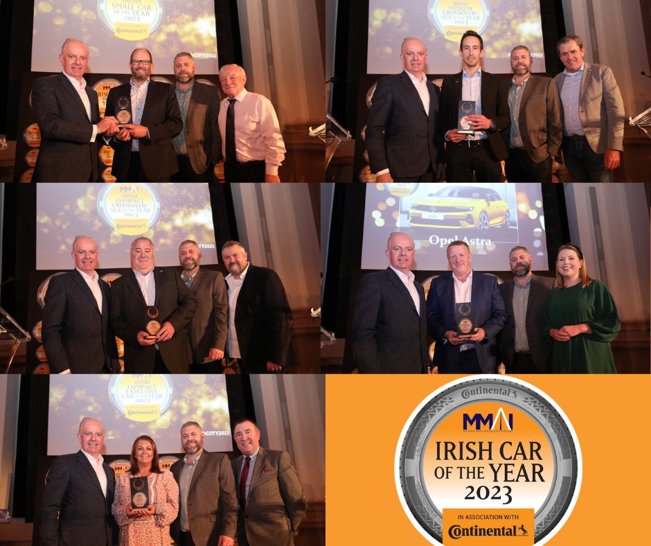 CaroftheYear_IE's tweet photo. Some of the award winners collecting their trophies on stage. Well done to all #IrishCOTY2023 https://t.co/yjizZnwGBl
