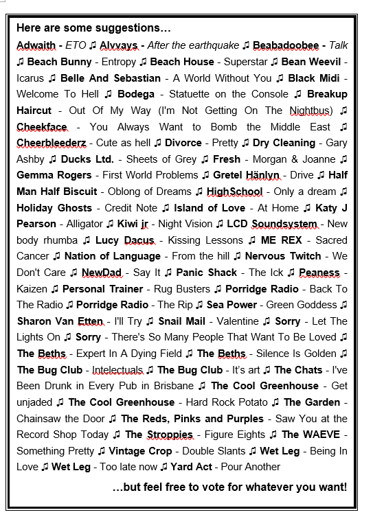 Offtweat's tweet photo. At tonight's Offbeat we'll be starting to collect votes towards this year's Offbeat Festive 10... simply complete the voting slip you'll be given and hand to me or Jess... alternatively you'll have the opportunity to vote online if you're on the facebook group or mailing list https://t.co/FkyuZs1Toj
