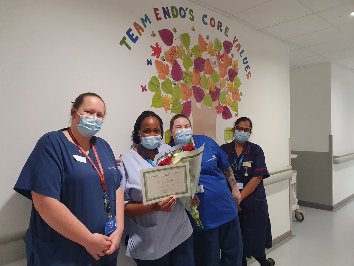 Lisa_Johnson70's tweet photo. A massive well done to our @MRI_Endoscopy Employee of the Month, Brenda 😁 Nominated by the team for her positivity and enthusiasm as she learns the role of unit co-ordinator 👏👏 @TeamGIMS_MRI @MFT_MRI @MFTnhs @LynseyPhelan @GregGeorgeShaw #TeamEndo 💜 https://t.co/SGdGrIn5QK