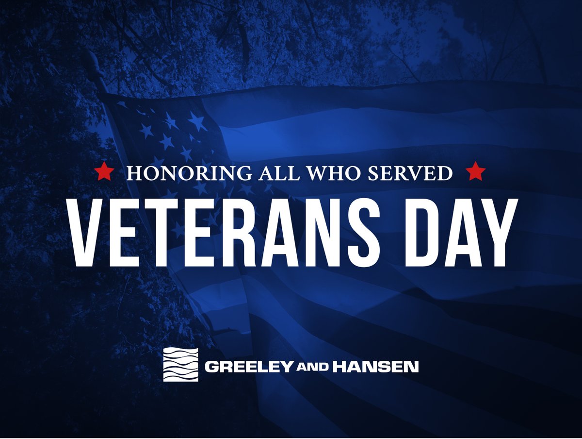 At <a href="/Greeley_Hansen/">Greeley and Hansen | A TYLin Company</a>, we want to recognize and honor #VeteransDay. A special thank you to our firm’s veterans and service members who have served to protect our country. We are truly grateful for their service today and every day. #HappyVeteransDay