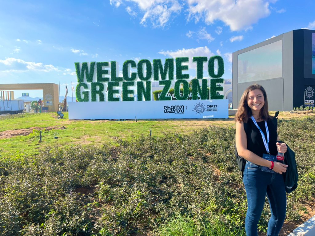 Raffa_Piz's tweet photo. A visit to the #GreenZone 🟢 at #COP27 

“The compressed plastic waste blocks symbolise humans' construction of buildings that is replacing nature and its animals”

#TowardsZeroWaste #ZeroPlasticPollution 🚫
#UCCatCOP27 
@eriucc @UCC @REWATERGY_EID https://t.co/nsyC8zMB8i