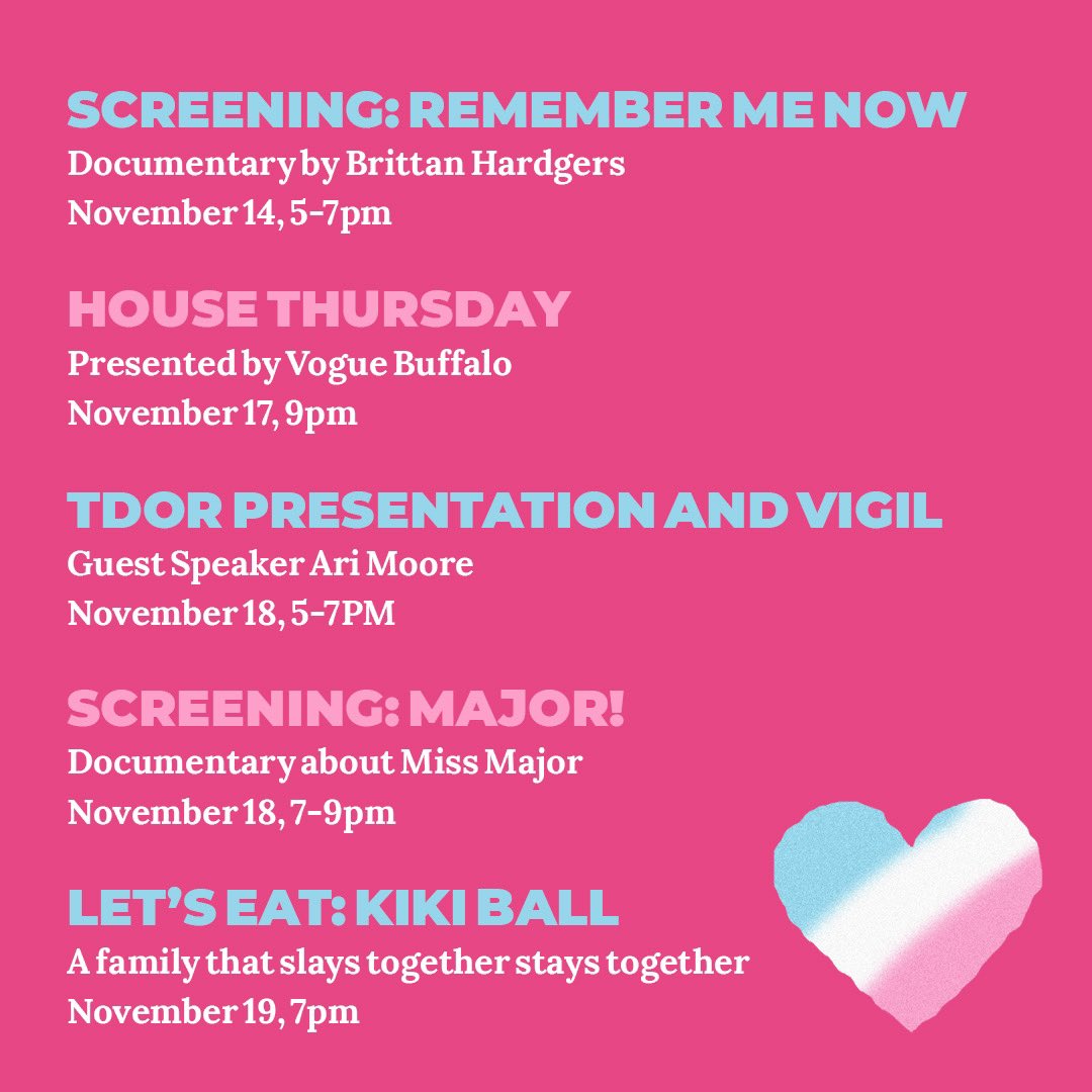 There are some great things planned for Transgender Awareness Week and Transgender Day Of Remembrance (TDOR). Stop in, check our socials, give us a call for more information! Join PCWNY in supporting a great cause, we hope to see you there!!🏳️‍🌈🏳️‍⚧️