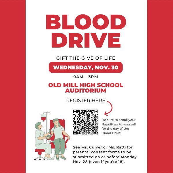Consider giving the gift of life at our Blood drive! 🩸