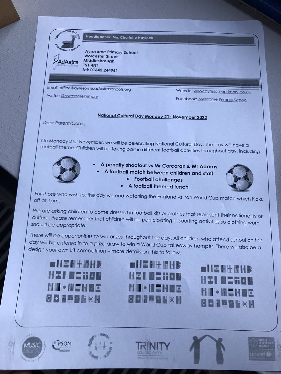 AyresomePrimary's tweet image. Children are super excited to bring this letter home tonight - our celebration of a National Cultural Day - 21.11.22 #CelebratingDiversity #weareallunique @AdAstraTrust