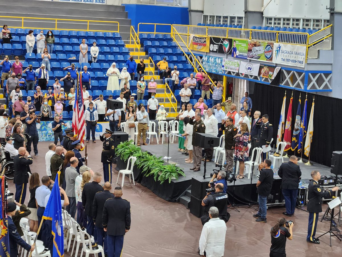 El Ayudante General de Puerto Rico, General de División José J. Reyes participa en los actos oficiales de celebración del Día del Veterano en Naranjito.