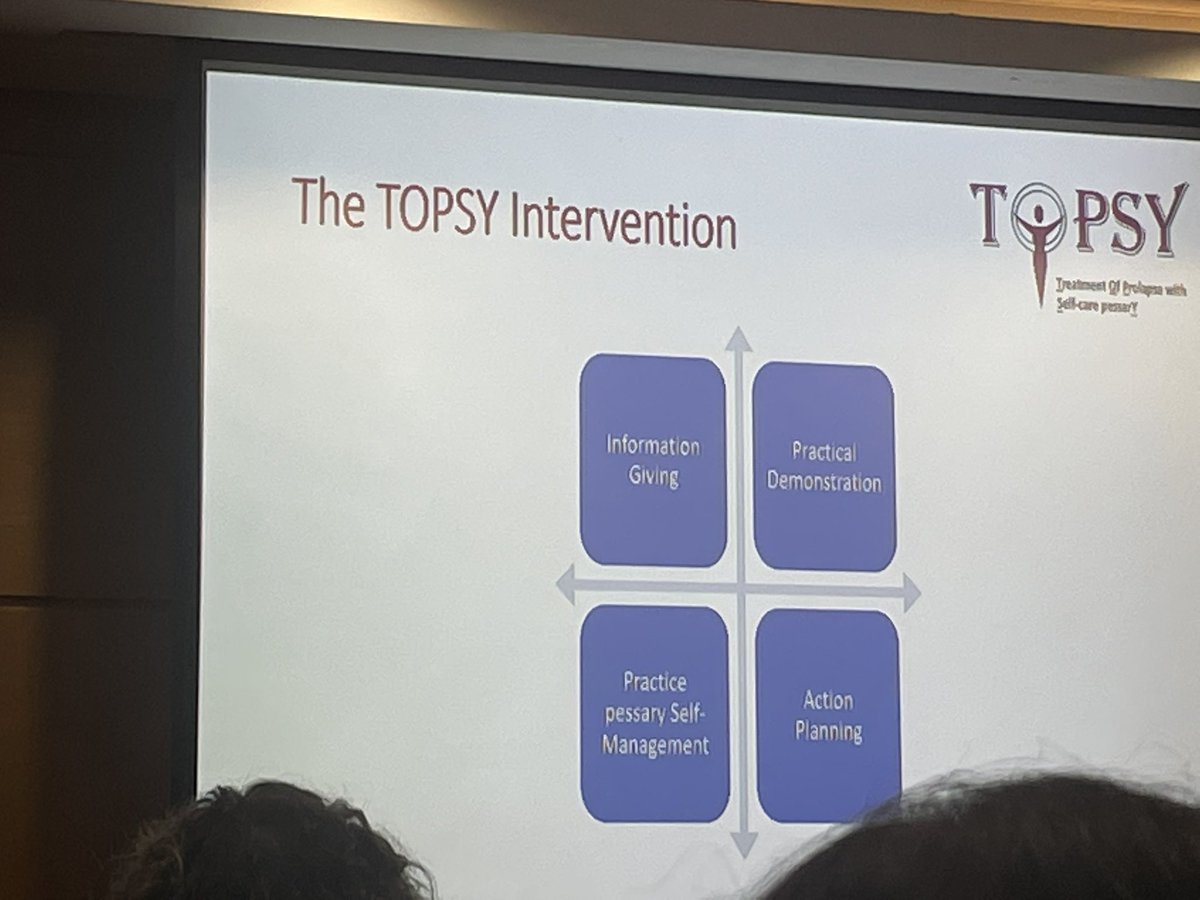 climurphy's tweet photo. @RohnaKearney discusses the Topsy trial . Self management of prolapse with pessary. #CFI #WomensHealth https://t.co/30nBFiAGuQ