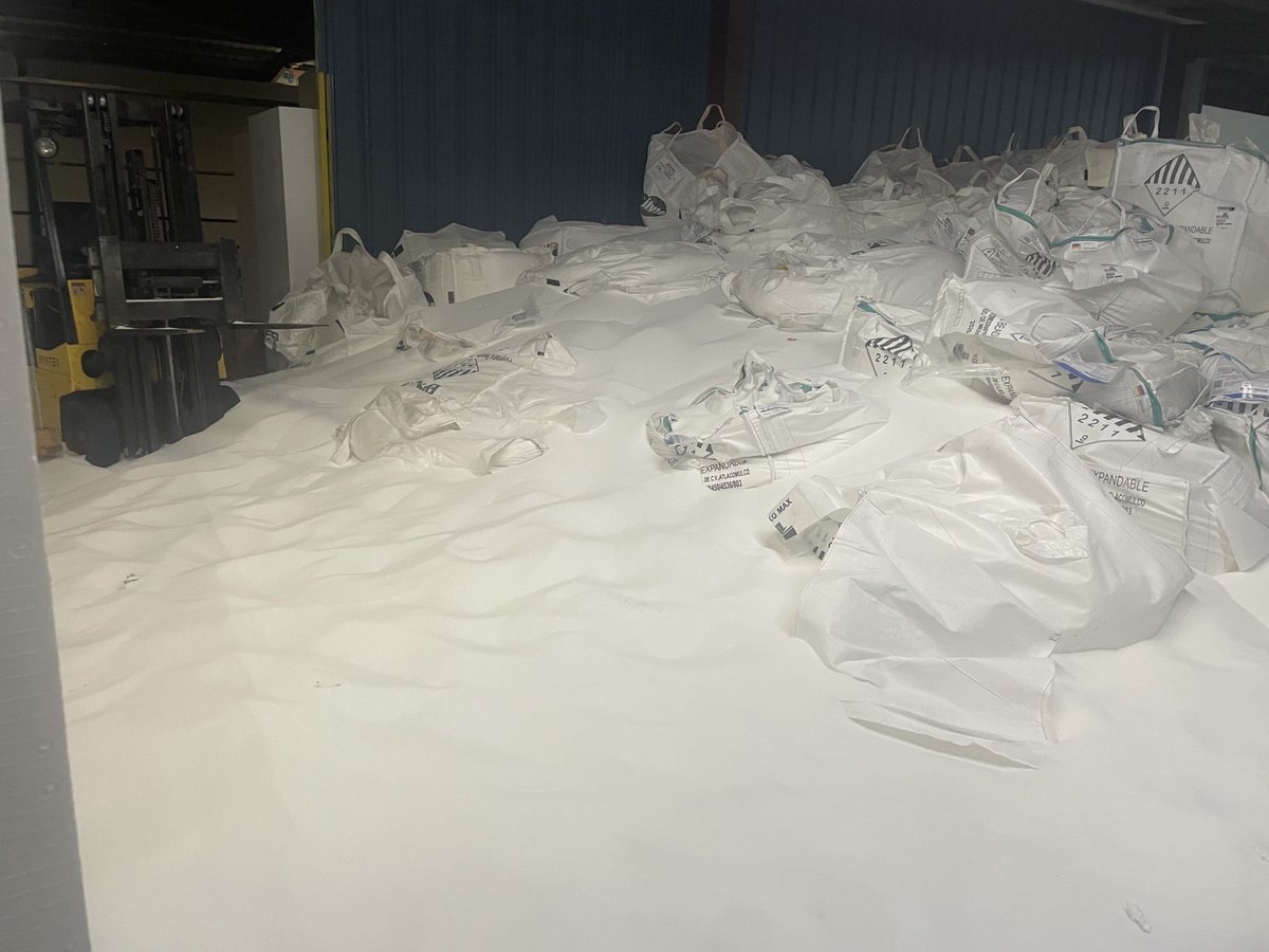 VolusiaSheriff's tweet photo. Yesterday, three girls ages 12 to 13 created their own disaster by vandalizing Imperial Foam &amp; Insulation in Ormond Beach and causing $350K+ in damage.

The damage included slashed bags of raw polystyrene material, crashed fork lifts, smashed property and spray-paint graffiti. https://t.co/0JKGt2XKUi
