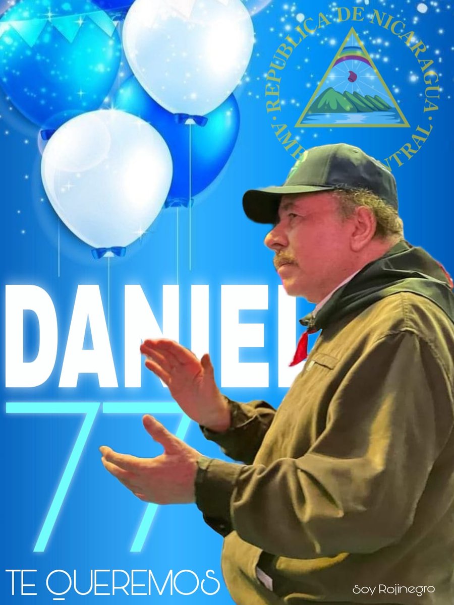 Hoy cumple años el hombre q lidera el cambio en nuestra #Nicaragua
𝙁𝙀𝙇𝙄𝘾𝙄𝘿𝘼𝘿𝙀𝙎 𝘾𝙊𝙈𝘼𝙉𝘿𝘼𝙉𝙏𝙀 #𝘿𝙖𝙣𝙞𝙚𝙡77𝙩𝙚𝙌𝙪𝙚𝙧𝙚𝙢𝙤𝙨
#𝓢𝓸𝔂𝓡𝓸𝓳𝓲𝓷𝓮𝓰𝓻𝓸
🔴⚫💪❎🇳🇮🇳🇮🇳🇮🇳🇮🤜🤛