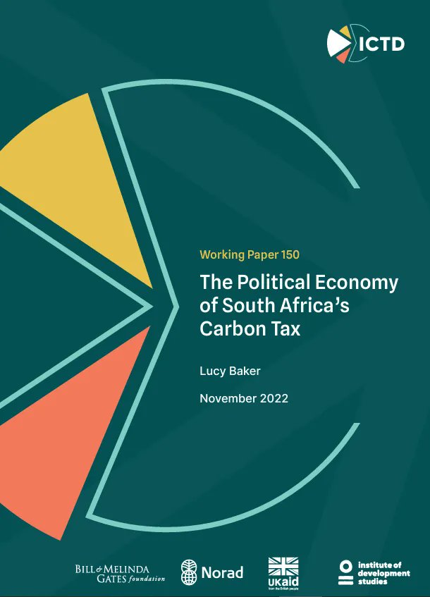 ICTDTax's tweet photo. Today for #DecarbonisationDay at #COP27, a brand new #WorkingPaper by Lucy Baker examines the ways that #SouthAfrica’s political economy has shaped the process &amp; implementation of its #carbontax. This is our 150th working paper and 1st with new branding! https://t.co/KKW9YOpU3x https://t.co/Z76A9ixdGd