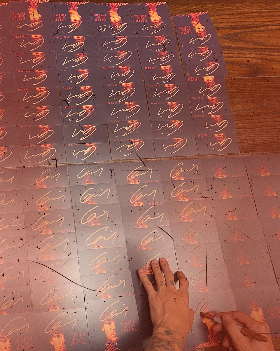 #FaithInTheFuture with exclusive signed art card. <a href="/BanquetRecords/">Banquet Records</a>. louist.lnk.to/BanquetRecords