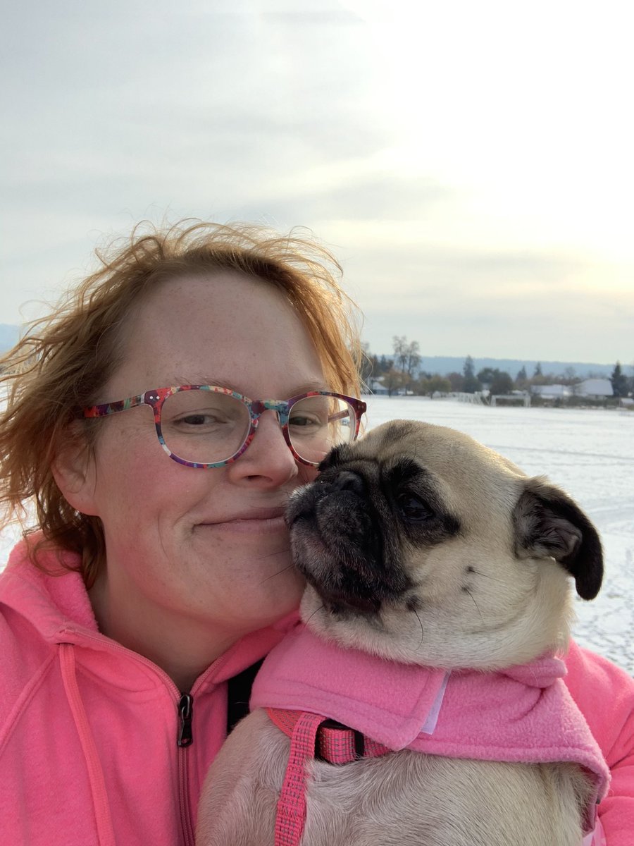 PetuniaMaePug's tweet image. Happy FriYay friends! Mum took the day off and we have been making the most of it. 💖 She took me to da soccer ⚽️ fields. We did a mile lap around. It is about 31F with the wind chill. Hope you all are having a puptastic day. Have da best weekend. We love you! 💖🐾🐶 #pugs #dogs