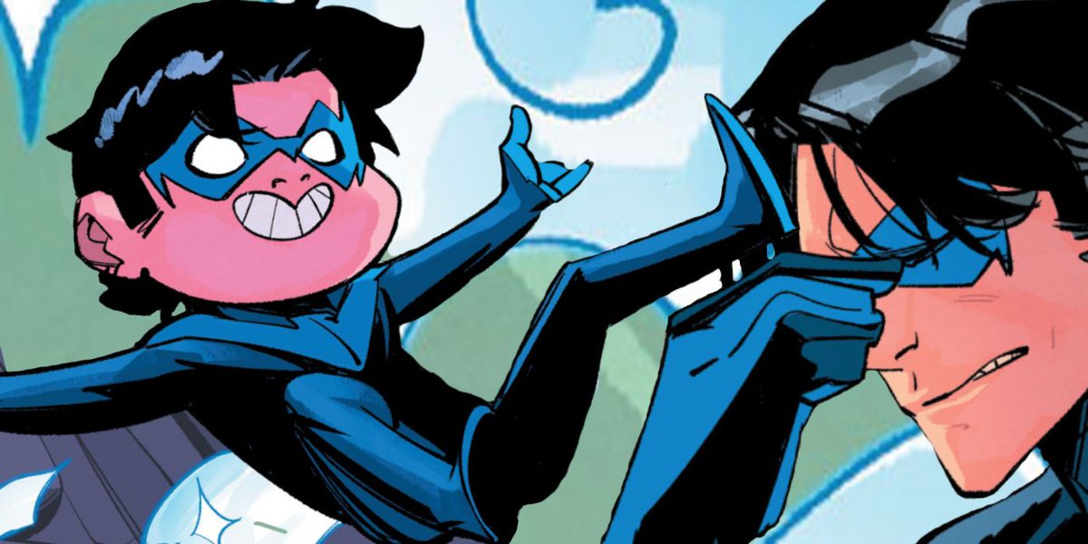 CBR's tweet photo. DC just debuted Nightwing's very own personal Bat-Mite, a shape-shifting imp from the fifth dimension. Meet Nite-Mite.

https://t.co/qNYrmUcZpM https://t.co/uKkuKXCWsu