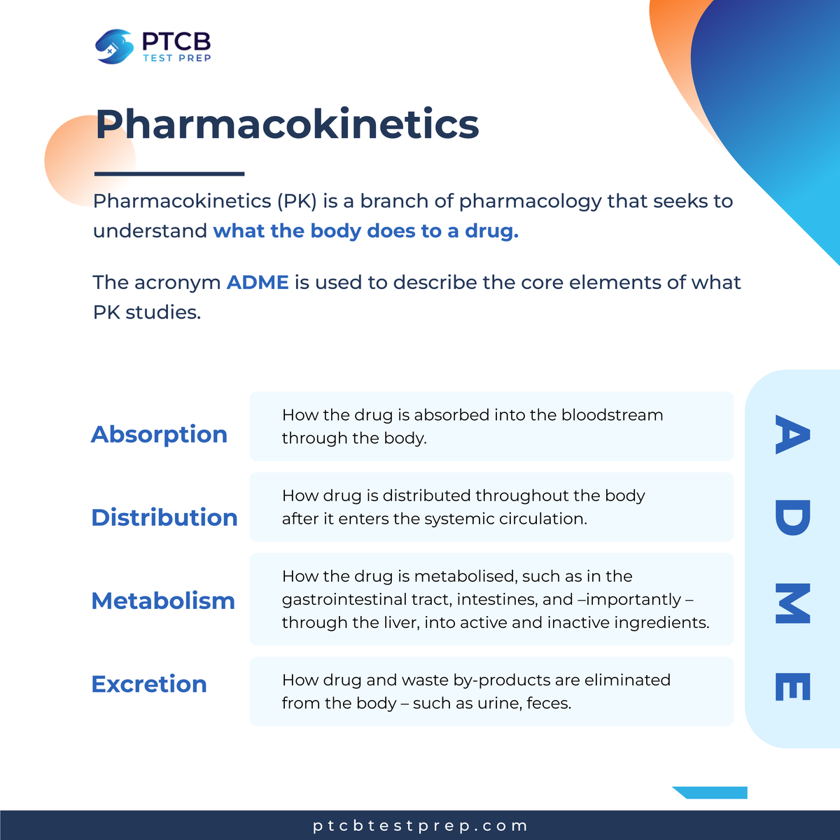 ptcbtestprep's tweet image. 💊What you need to know about pharmacokinetics.

#ptcbexam #ptcbtestprep #RxTech #pharmacytechnician #pharmacytech #PTCB #ptcbtest