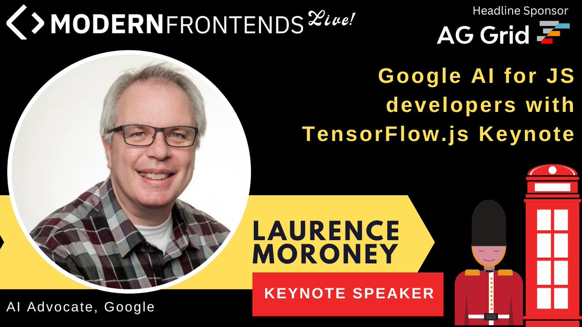 ✨KEYNOTE SPEAKER ANNOUNCEMENT✨

🥳 Meet <a href="/lmoroney/">Laurence Moroney 🇺🇸🇮🇪 🏴󠁧󠁢󠁷󠁬󠁳󠁿</a> - AI Advocate, <a href="/Google/">Google</a>

Come and join Laurence &amp; all the other great speakers in London!

✅ Modern Frontends Live!
🎟️ modernfrontends.live
📆 Nov 17-18, 2022
🌍 London

#webdevelopment #webapps #apps