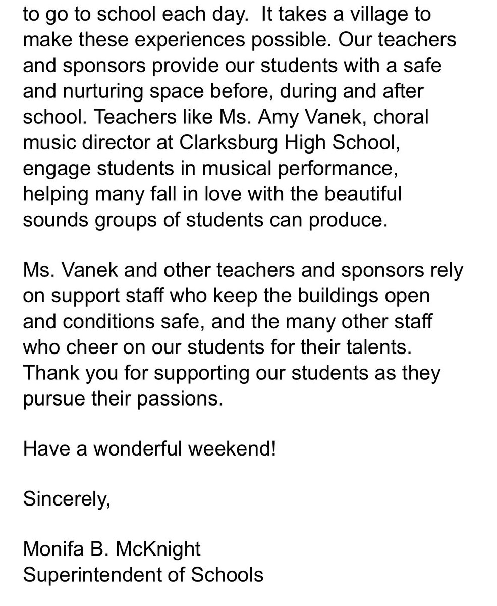 Look at my bestie getting a shout out from Dr.McKnight!! That’s because she is incredible!! Clarksburg is so lucky to have her!! <a href="/chssings/">Mrs Amy Vanek</a> <a href="/Cburg_Coyotes/">Clarksburg HS 🐺</a> <a href="/CHStage_/">CHStage</a>