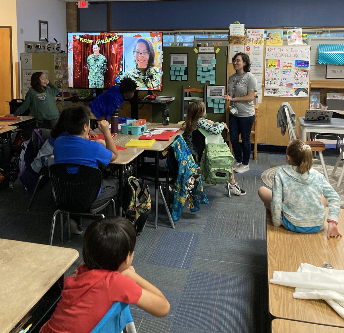 OHE3rd's tweet photo. We are honored to recognize one of our very own interns on Veterans Day. Thank you for your service and the wonderful presentation, Mx Bell! @OakHillElem https://t.co/62mBvQWiVj