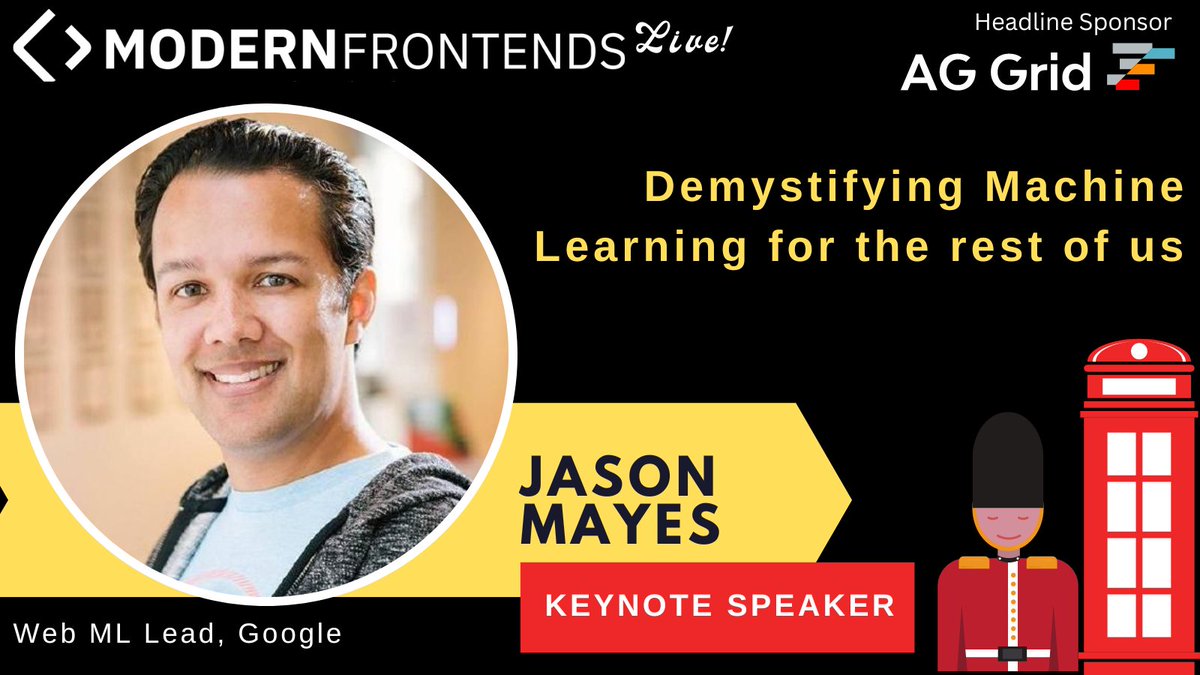 ModernFrontends's tweet image. ✨KEYNOTE SPEAKER ANNOUNCEMENT✨

🥳 Meet @jason_mayes - Web ML Lead, @Google

Come and join Jason &amp;amp; all the other great speakers in London!

✅ Modern Frontends Live!
🎟️ modernfrontends.live
📆 Nov 17-18, 2022
🌍 London

#webdevelopment #webapps #apps