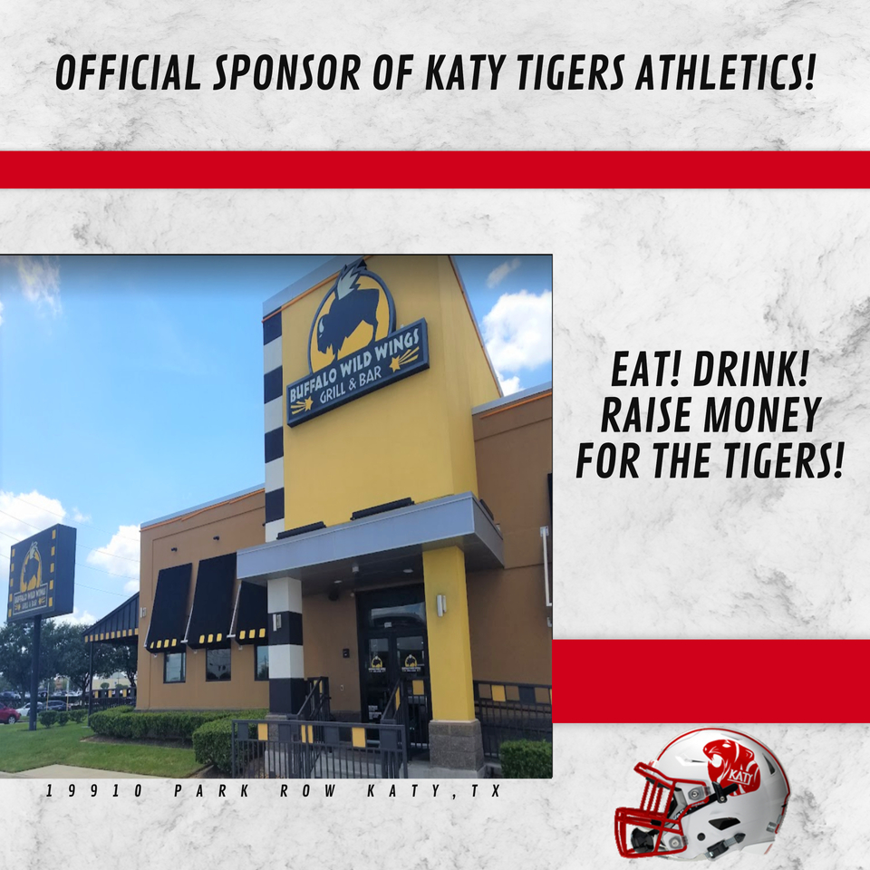 Bi-District round for @Katyfootball tonight! Support Tigers athletics by stopping by @BWWings sports bar and mention that you support Tiger Nation. 10% of your bill goes back to @KABCBooster. #Allinfor10 Edit courtesy of @GoEditGraphics