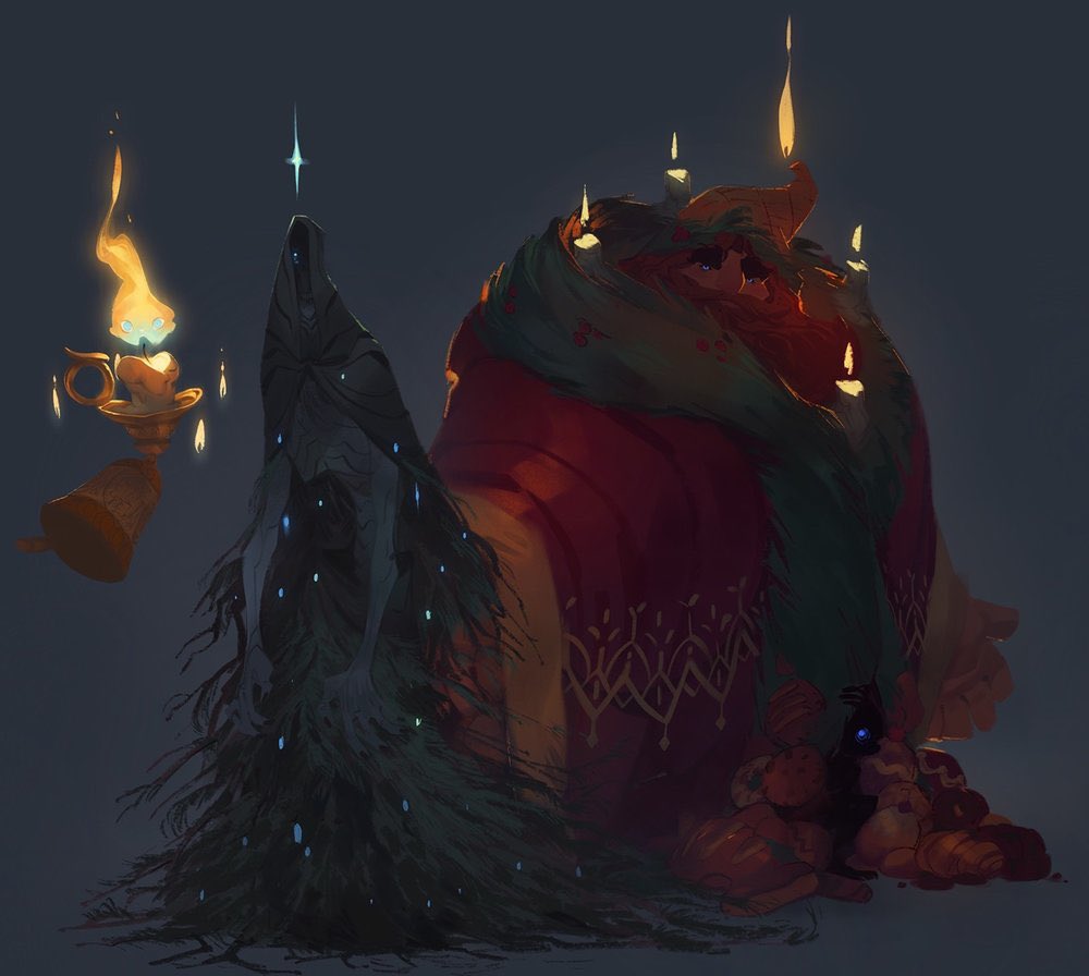 FromHappyRock's tweet photo. Fun fact: I got to help design for the Scrooge movie because the director saw my personal project redesigning the ghosts from a number of years back! https://t.co/spfBWSJNu6