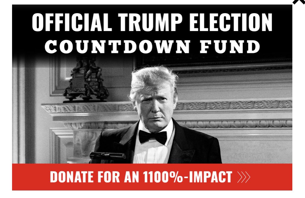 nancylevine's tweet photo. @costareports From Trump’s official fundraising site. Countdown to Trump blowing up the @GOP. Sociopaths are wired to destroy. #ByeGOP https://t.co/hdJItTLS4z