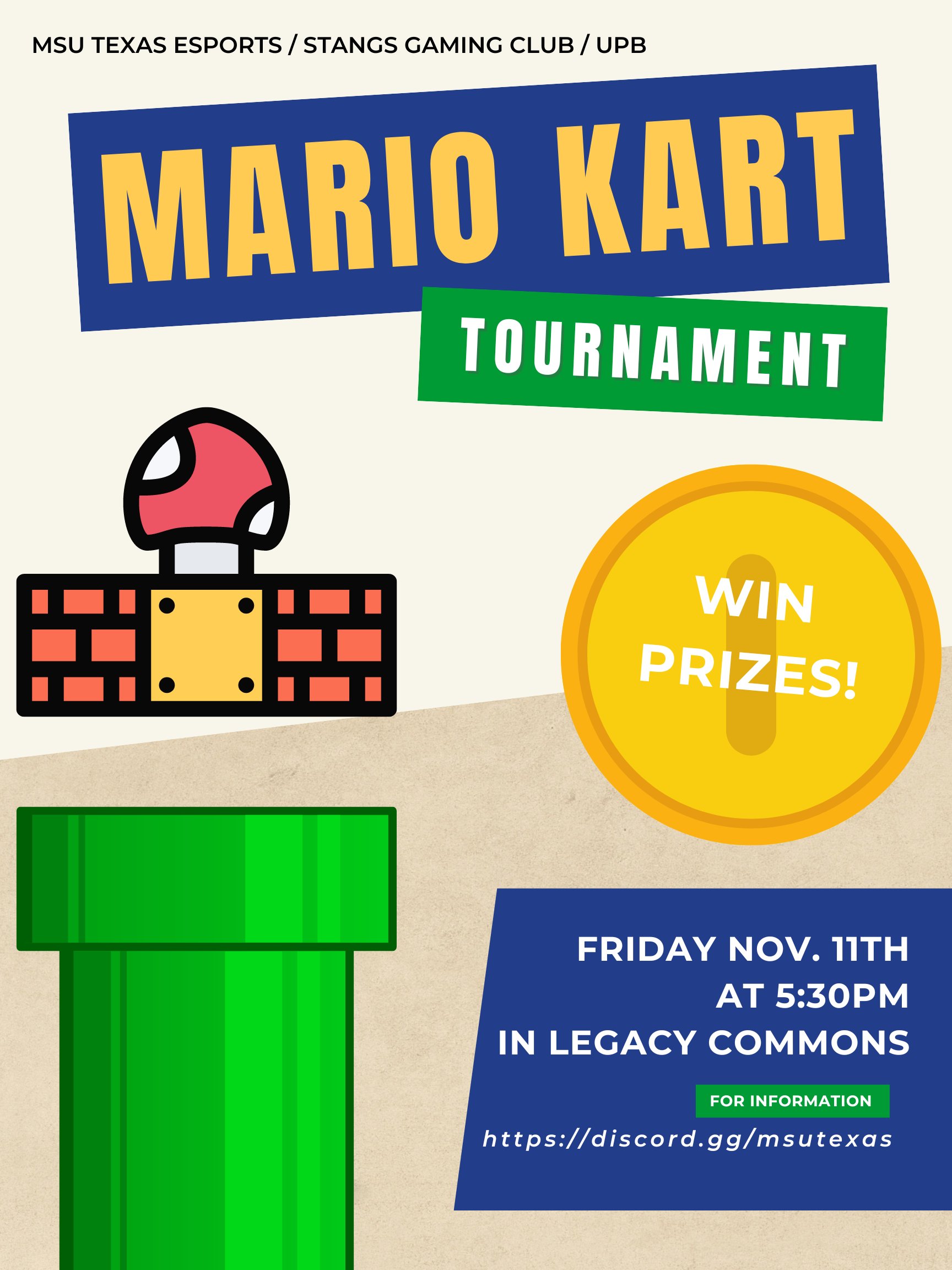 Come out and show your skills tonight at our Mario Kart Tournament