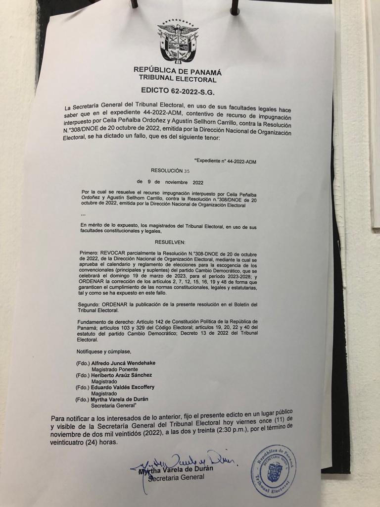 Tribunal Electoral confirma la fecha del 19 de marzo de 2023 para realizar las elecciones de convencionales, juntas directivas de corregimientos y secretarias de la mujer y la juventud. #HacerLasCosasBien