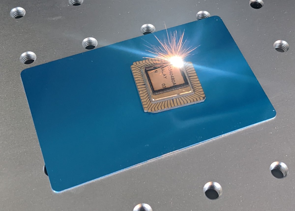 johndmcmaster's tweet image. I get a couple dozen questions a year about laser decapping. So YES, I now can do laser decaps for both epoxy (&quot;PDIP&quot;) and other chips like below. I&apos;m working on tuning the process and will do a writeup once its more mature