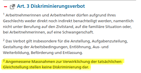 AndiWeibel's tweet photo. Das Gleichstellungsgesetz gibt eine ziemlich präzise Antwort auf den Denkfehler all derjenigen, die ihre Privilegien nicht loslassen wollen. #srfarena https://t.co/QKjJ7vHrwa