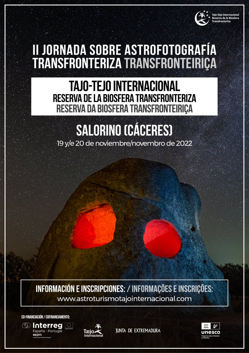 🇵🇹 II Jornada Transfronteiriça de Astrofotografia no Tejo Internacional ⭐📸⭐
Se é um amante da fotografia estelar, não pode faltar!
Inscreva-se em ✍️  astroturismotajointernacional.com

#astrofotografia #fotografiaestelar #photography #StarLight #SlowLight