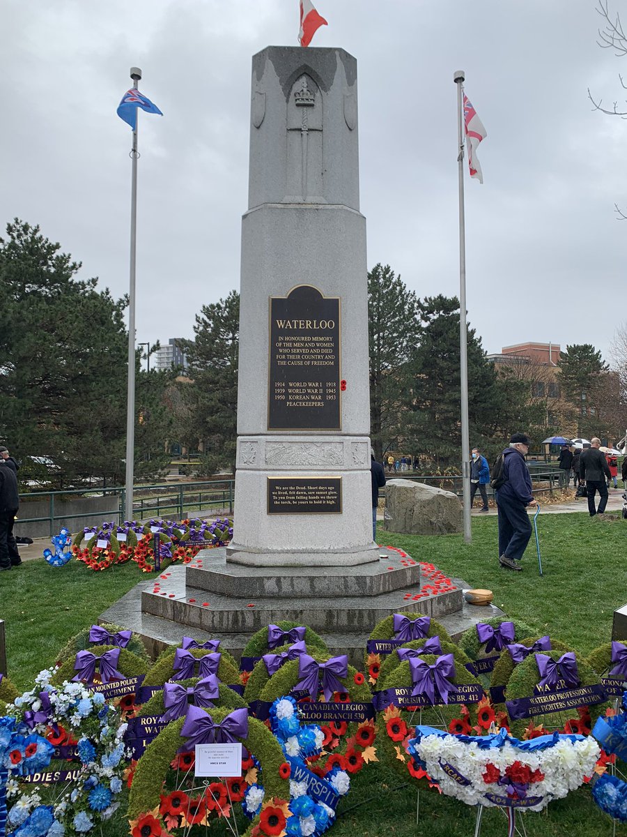 WaterlooBand's tweet image. We were honoured to play the national anthem and hymns at the Waterloo Cenotaph today.  

"At the going down of the sun and in the morning
We will remember them."