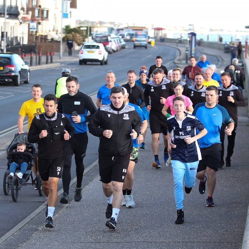 SUFCRootsHall's tweet photo. 🏃‍♂️ A bit of a twist on the @prostateunited challenge today.

More on the seafront run with Kevin Maher and other staff ⤵