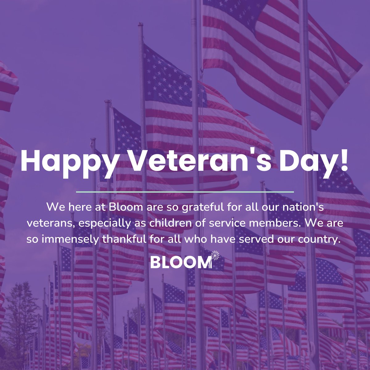 Happy #VeteransDay! We are so grateful for all those who have served our country today and everyday 💜🇺🇸
