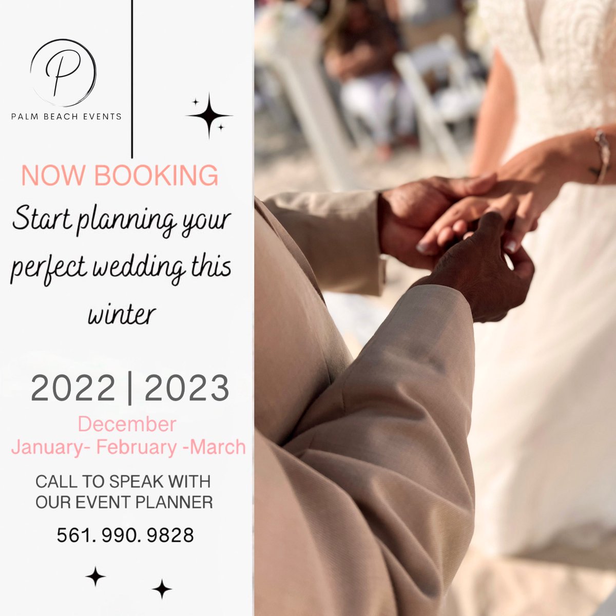 NOW BOOKING Winter Weddings for 2022 and 2023! Call to speak with our Event Planner! (561) 990-9828 #PalmBeachEvents #MiamiWeddings #MiamiWeddingPlanners #WinterWeddings #miamiweddingphotographer #PalmBeach  #PalmBeachWeddings #BocaRatonWeddings #DestinationWedding #FloridaBrides