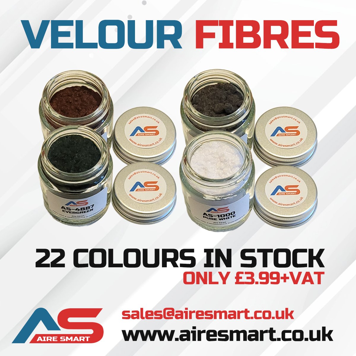 Looking for VELOUR FIBRES? Then look no further, we have 22 colours fully in stock ready to despatch!
📱 07513 155930
📧 sales@airesmart.co.uk
🌐 airesmart.co.uk
#velourrepair #velourfibre #velourcolours #flockfibre #upholsteryrepair #interiortrim #airesmart #smartrepairs