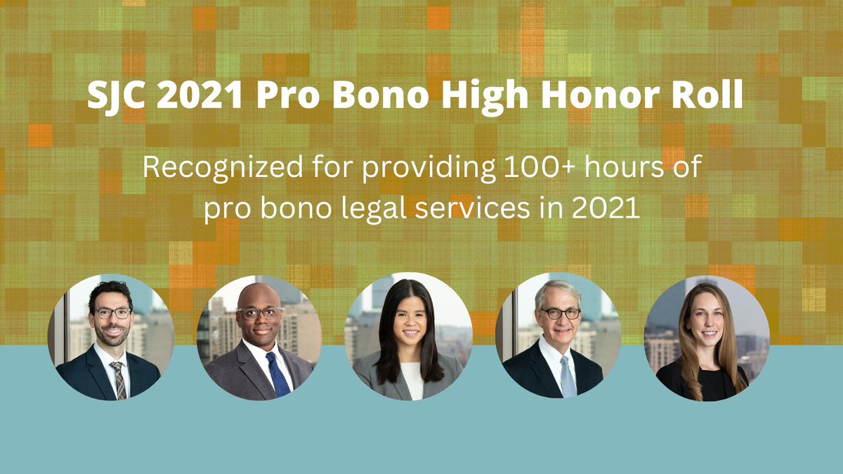 A&amp;K is pleased to announce that 5 attorneys were named to the 2021 High Honor Roll by the MA Supreme Judicial Court for providing more than 100 hours of pro bono legal services. They are: Austin Anderson, Xavier Lawrence, Annie Lee, Scott Lewis and Christina Marshall. #probono