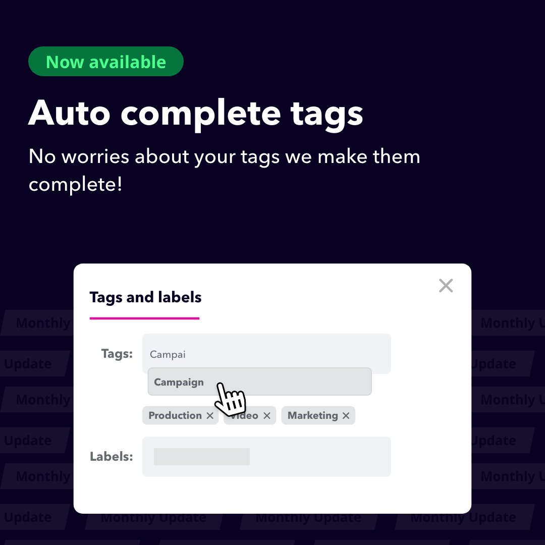 Medialabnl's tweet photo. Feature update! 📣

On Singles’ Day, we’re excited to present to you not one single, but 4️⃣ new MediaLab features:

✨ Frame skipping
✨ Auto complete search
✨ Edit share links
✨ Link: Secure your links with a password

Read all about MediaLab’s full features on our website! https://t.co/QINjt87zta